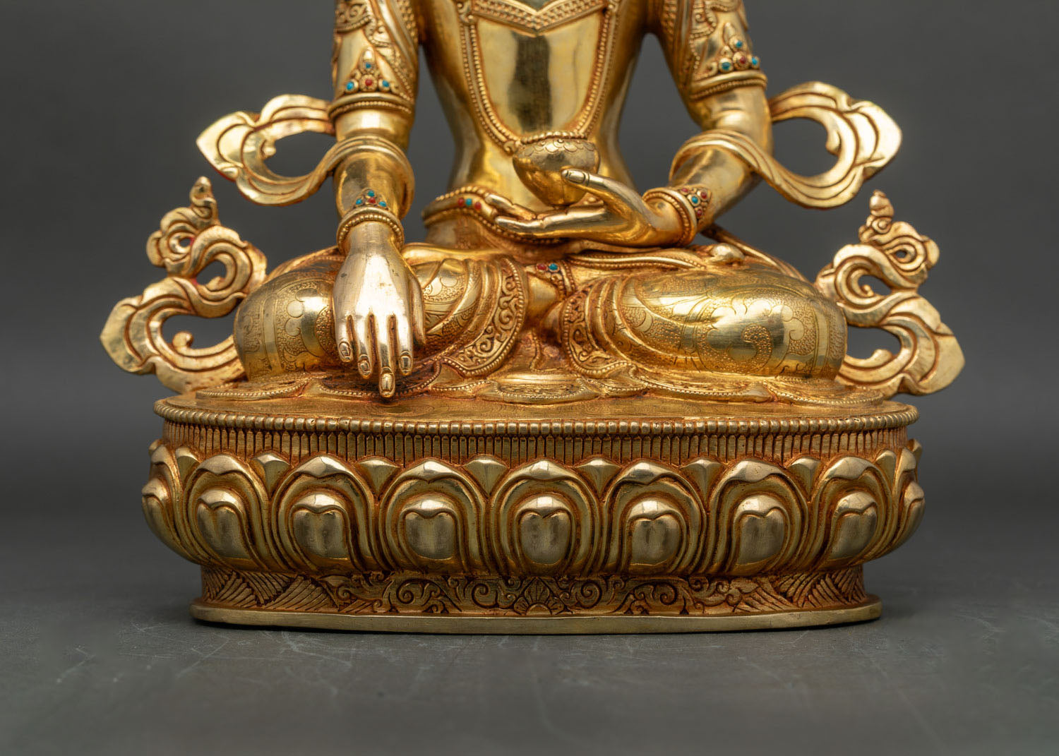 Crowned Shakyamuni Buddha Statue | Handmade Buddhist Sculpture