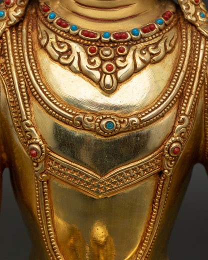 Crowned Shakyamuni Buddha Statue | Handmade Buddhist Sculpture
