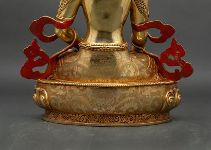 Crowned Shakyamuni Buddha Statue | Handmade Buddhist Sculpture