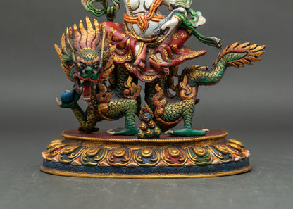 White Dzambhala Statue | Wealth & Fortune Deity Figurine