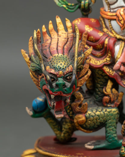 White Dzambhala Statue | Wealth & Fortune Deity Figurine