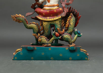 White Dzambhala Statue | Wealth & Fortune Deity Figurine