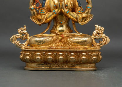 Four-armed Avalokiteshvara Statue | Premium Buddhist Decor