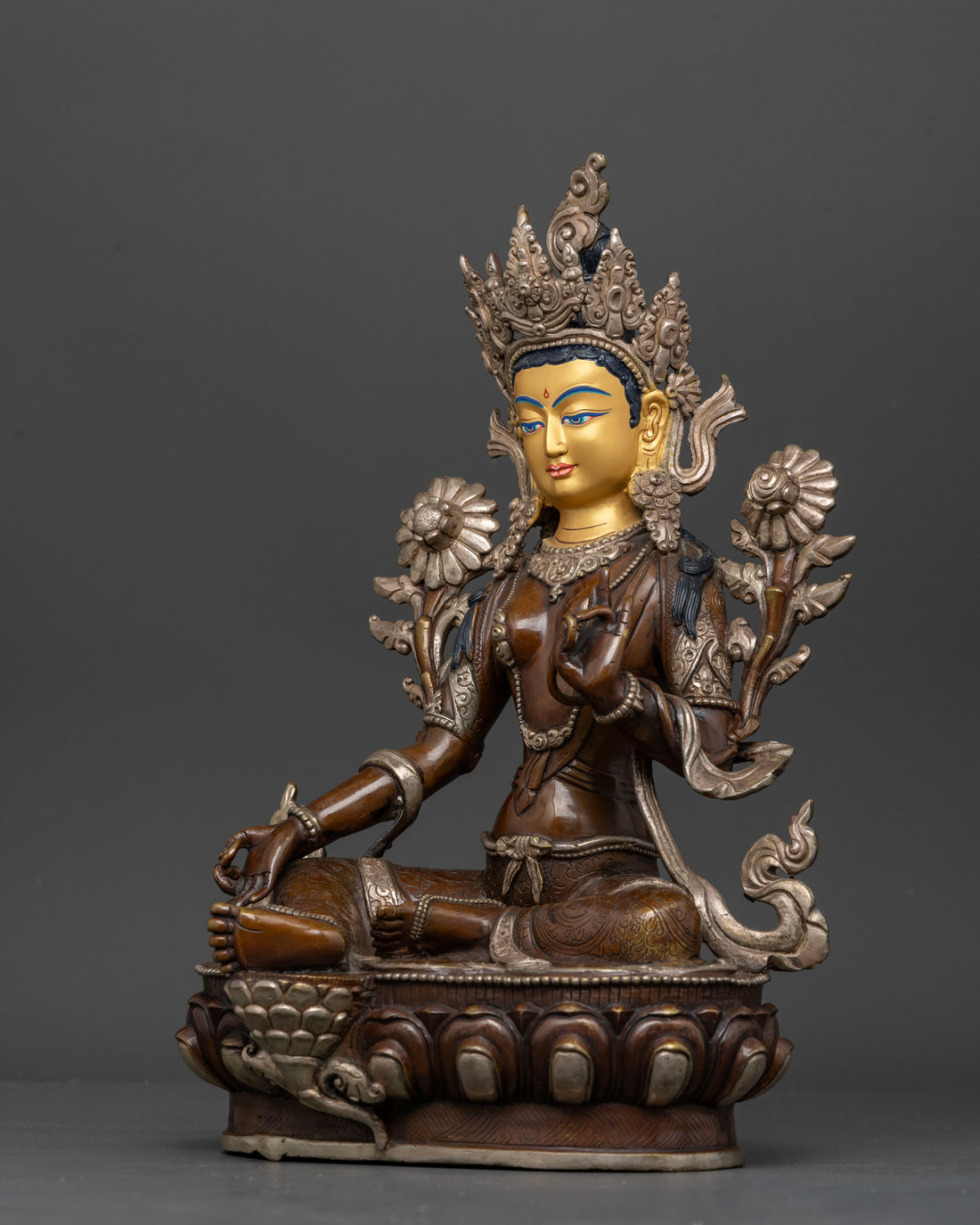 The Timeless Beauty of the Oxidized Green Tara Statue