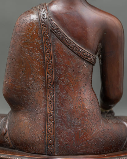 Shakyamuni Buddha Tibetan Statue | Handcrafted Copper Sculpture