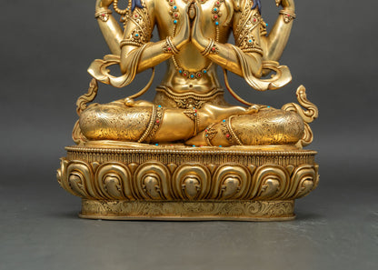Handcrafted Statue of Chenrezig | Meditation & Mindfulness Decor