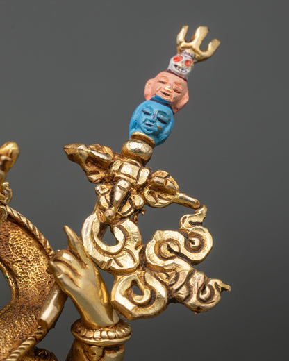 Four-Armed Mahakala Statue | Buddhist Protector Deity Art