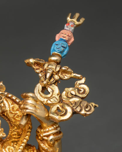 Four-Armed Mahakala Statue | Authentic Tibetan Sacred Art