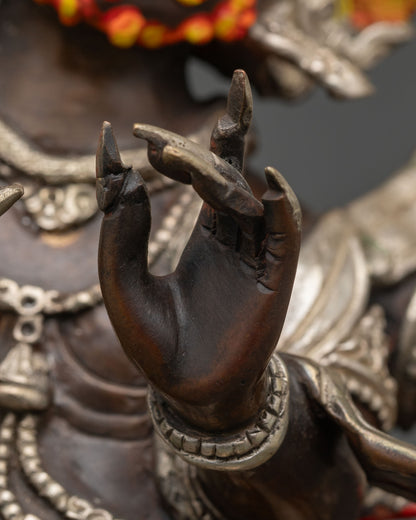 Four-Armed Vajrapani Statue – Buddhist Dharma Protector Art