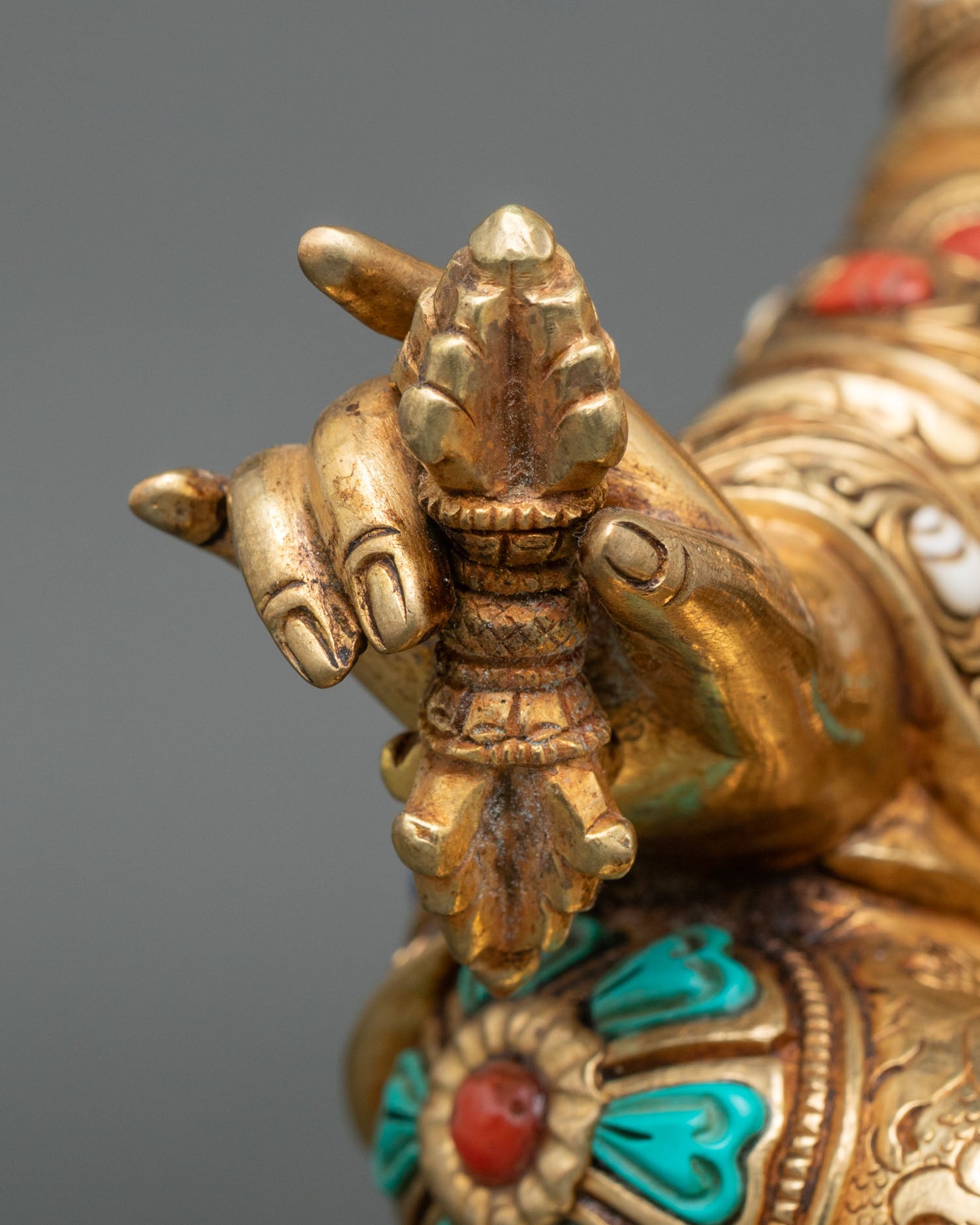 Guru Rinpoche & Two Attendants Statue | Traditional Himalayan Art