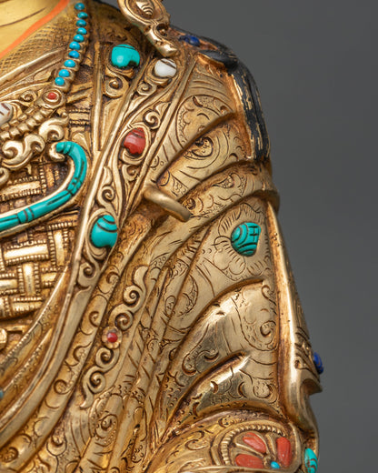 Guru Rinpoche & Two Attendants Statue | Traditional Himalayan Art