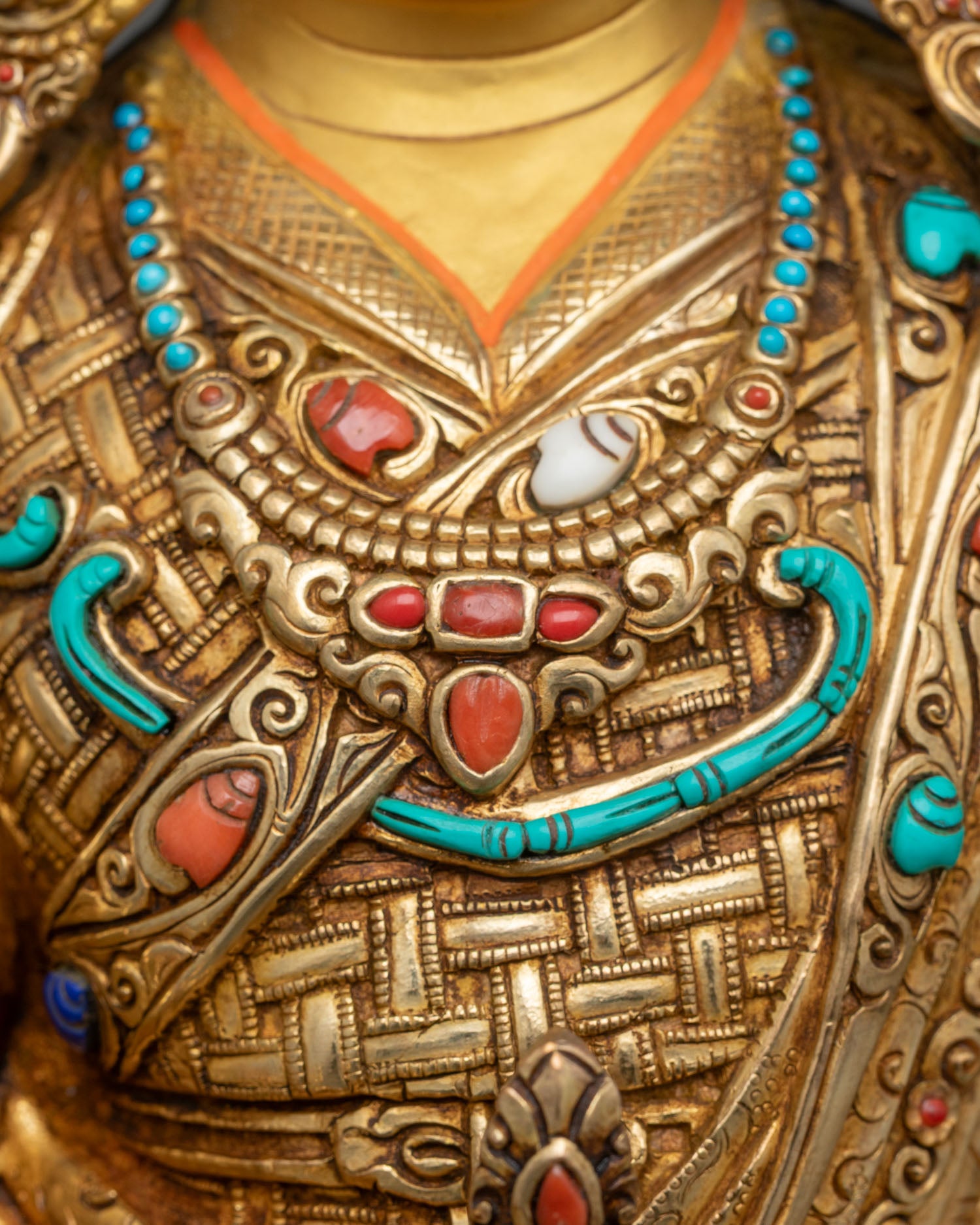Guru Rinpoche & Two Attendants Statue | Traditional Himalayan Art