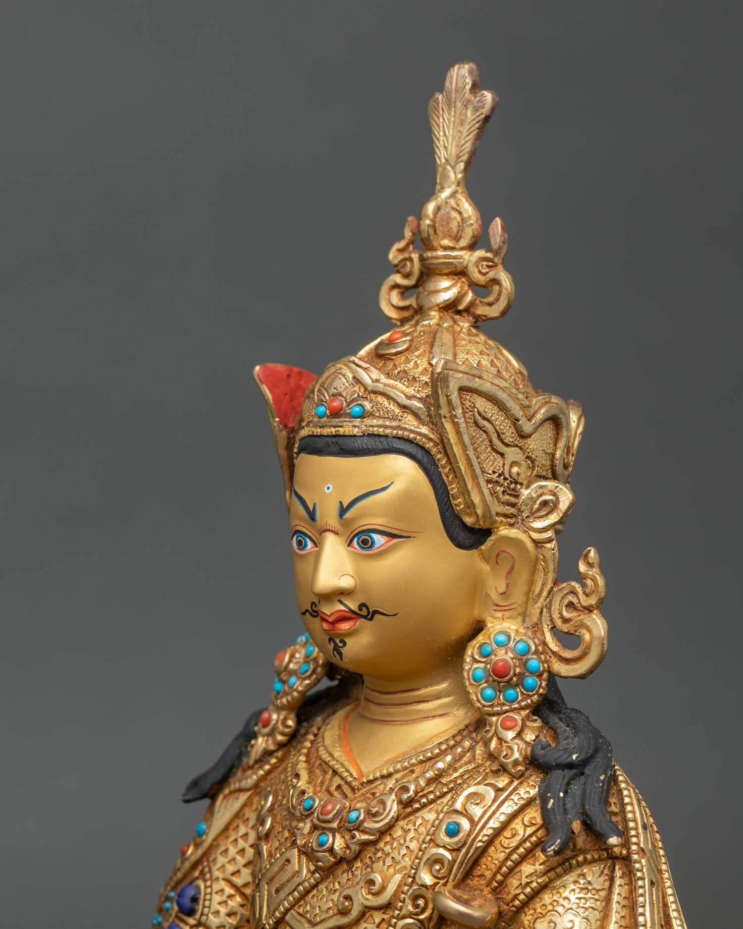 Guru Rinpoche Trio Statue Set | Buddhist Spiritual Figurines
