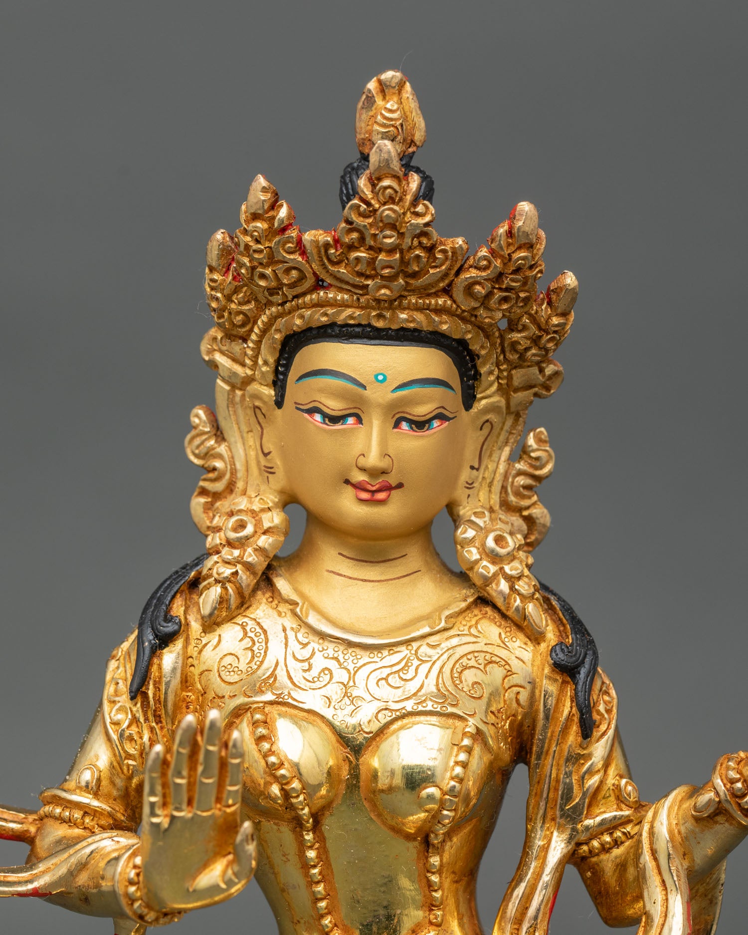Guru Rinpoche & Two Attendants Statue | Traditional Himalayan Art