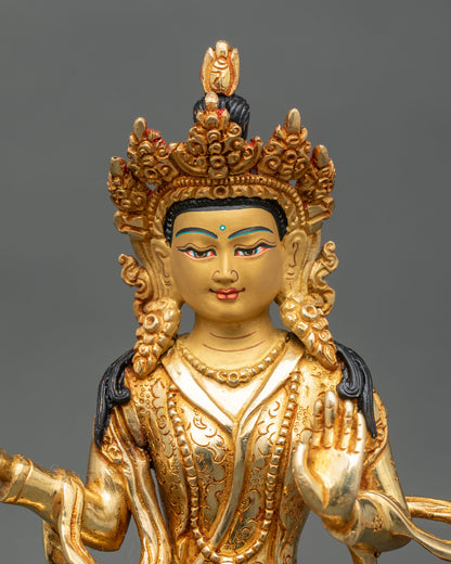 Guru Rinpoche & Two Attendants Statue | Traditional Himalayan Art