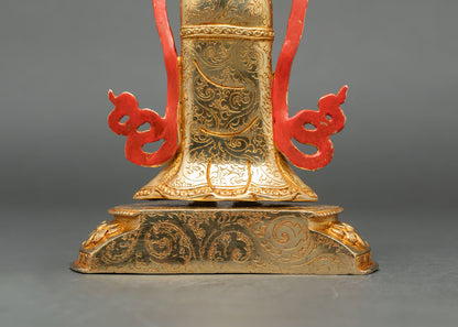 Guru Rinpoche & Two Attendants Statue | Traditional Himalayan Art