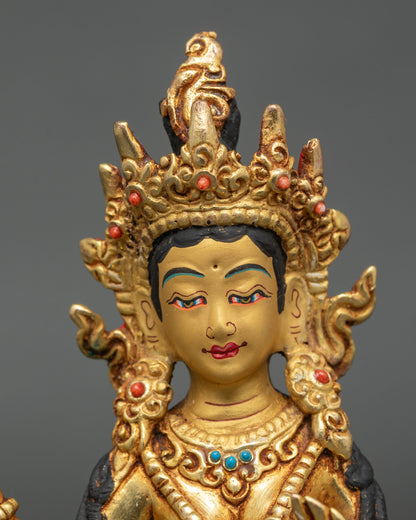 Guru Rinpoche Trio Statue Set | Buddhist Spiritual Figurines