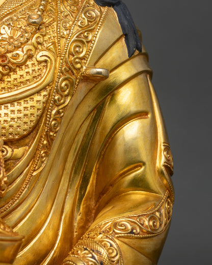 Guru Rinpoche Statue | Gold-Gilded Copper Buddhist Art