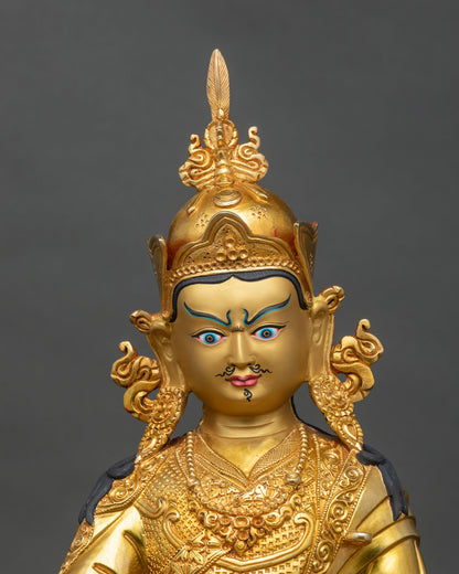 Guru Rinpoche Statue | Gold-Gilded Copper Buddhist Art