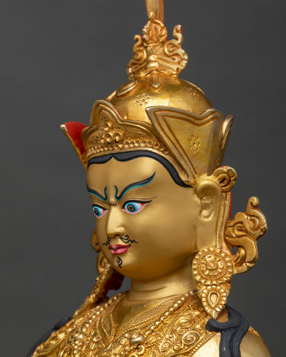 Guru Rinpoche Statue | Gold-Gilded Copper Buddhist Art