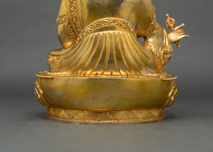 Guru Rinpoche Statue | Gold-Gilded Copper Buddhist Art