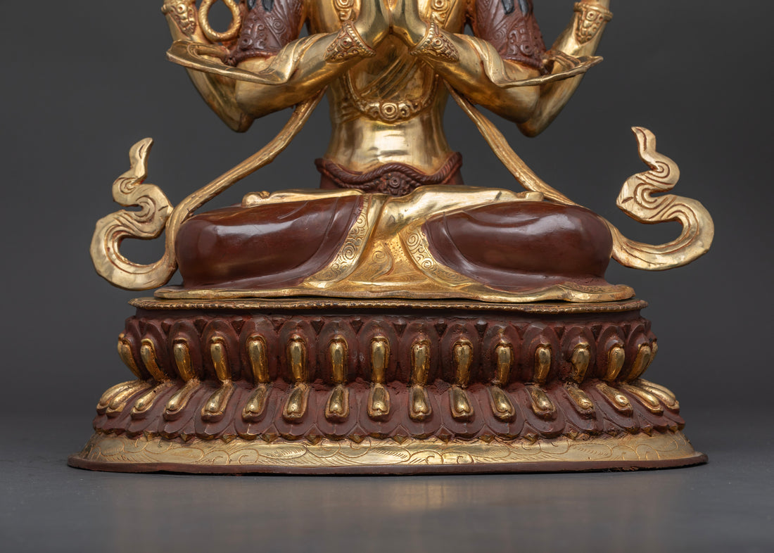 Four-Armed Chenrezig Statue: A Testament to Divine Craftsmanship