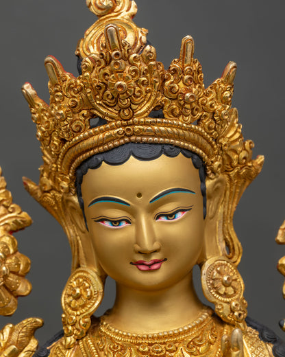 Green Tara Statue | Buddhist Art for Spiritual Decor