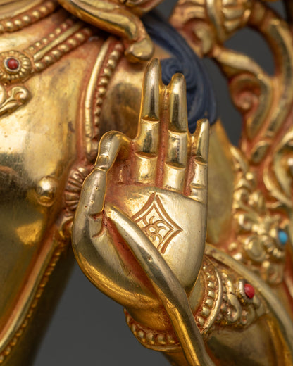 Manjushri Statue | 24K Gold Copper Artwork
