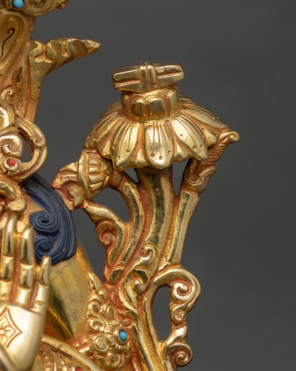 Manjushri Statue | 24K Gold Copper Artwork