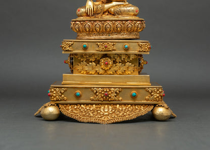 Shakyamuni Buddha Statue with Throne | Handcrafted in Nepal