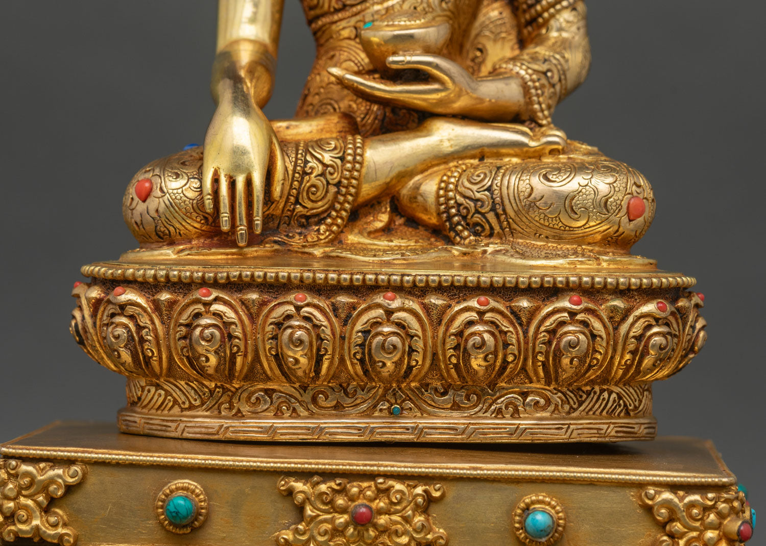 Shakyamuni Buddha Statue with Throne | Handcrafted in Nepal