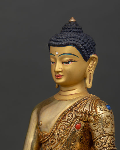 Shakyamuni Buddha Statue with Throne | Handcrafted in Nepal