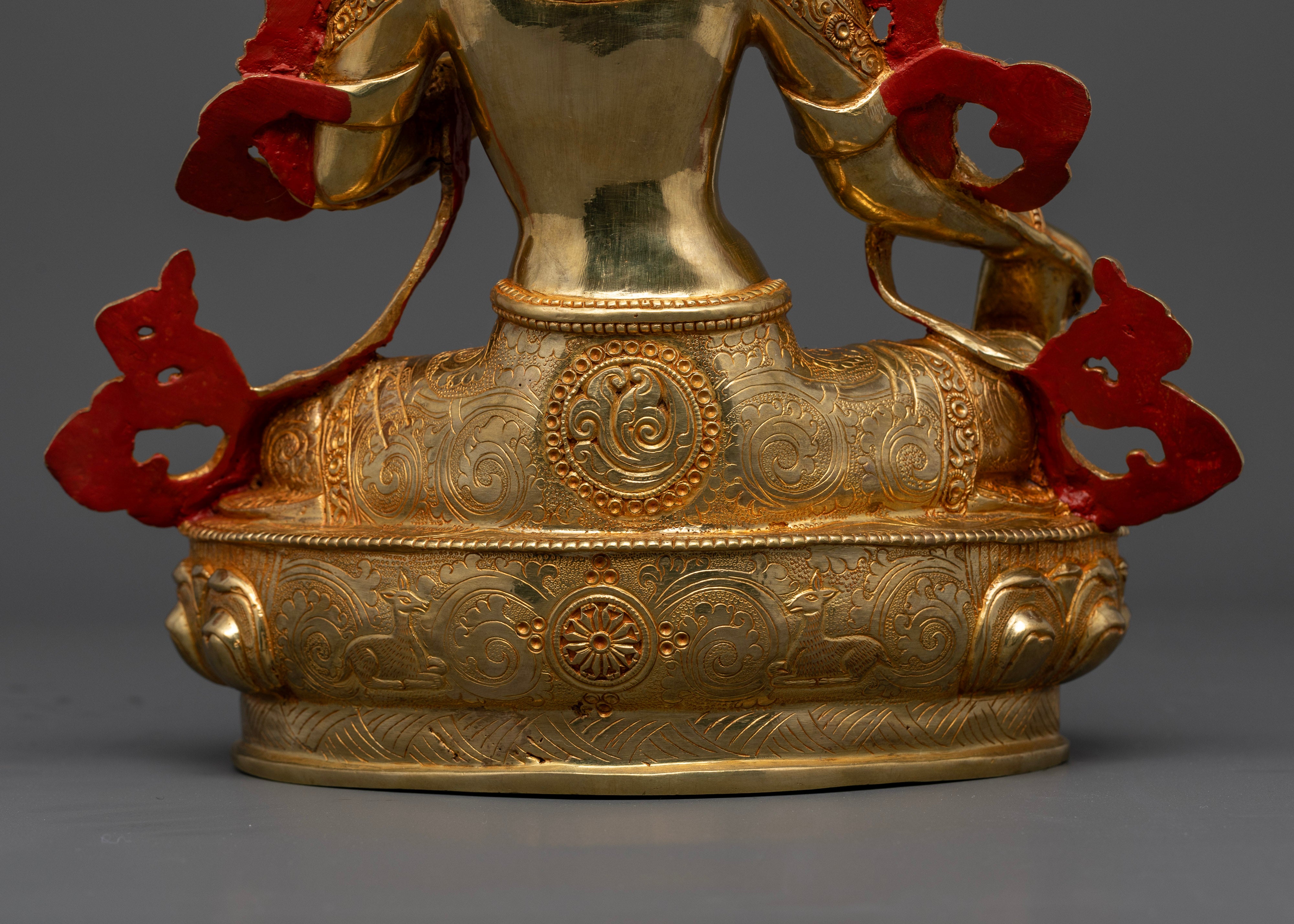 Emerald Grace: Handcrafted Green Tara Statue