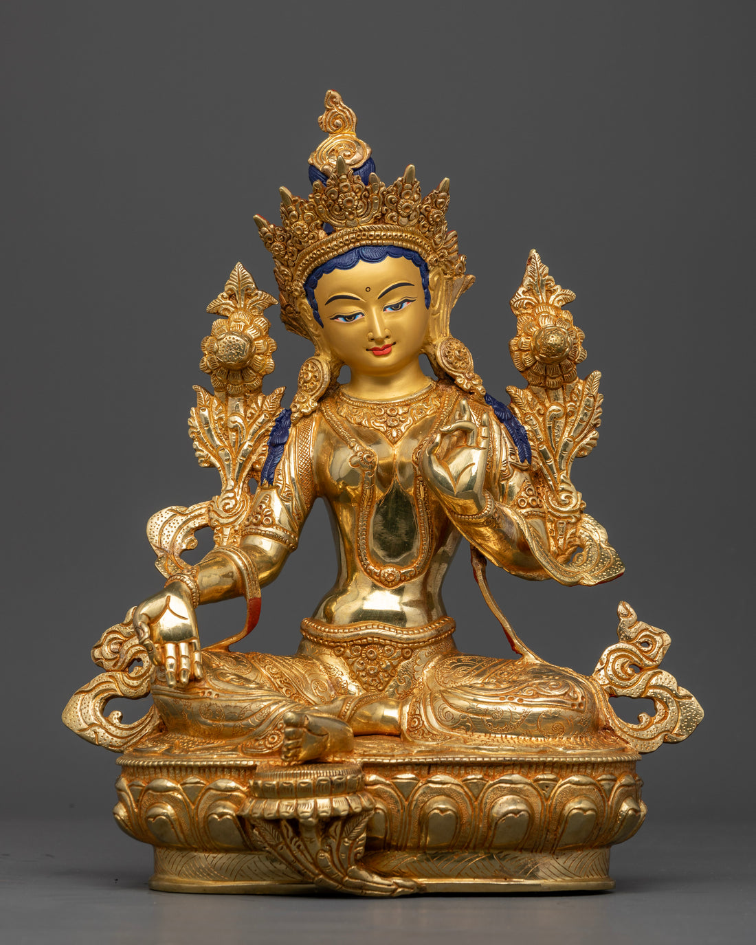 Emerald Grace: Handcrafted Green Tara Statue