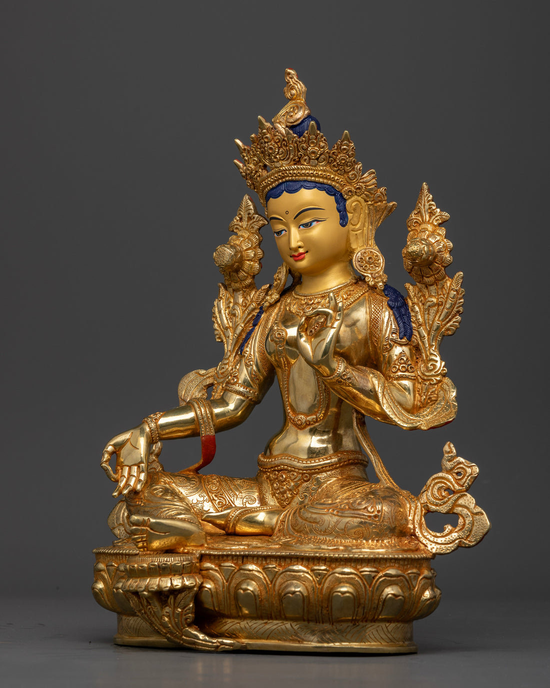 Emerald Grace: Handcrafted Green Tara Statue