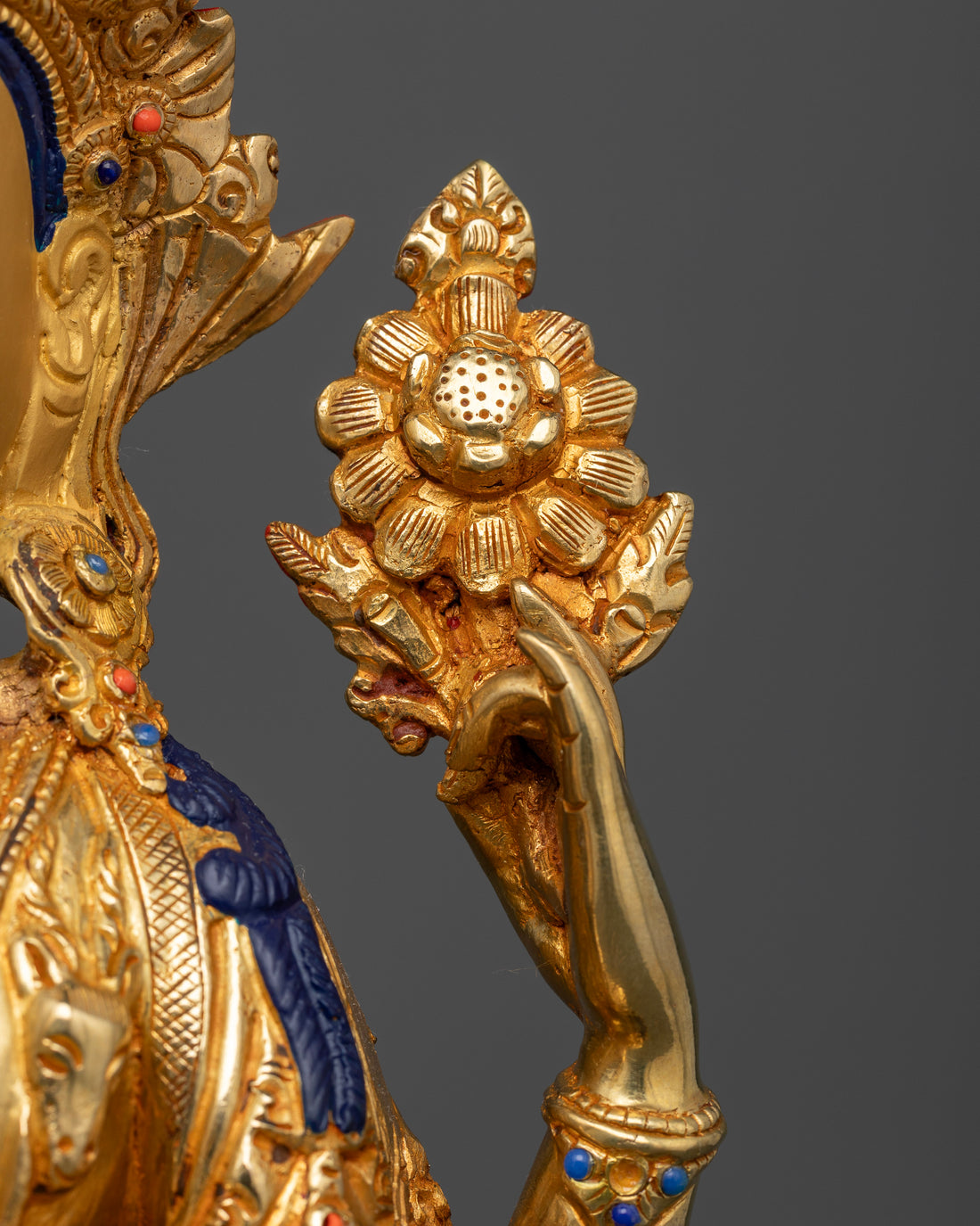 Chenrezig: Handcrafted Statue in Pure 24K Gold