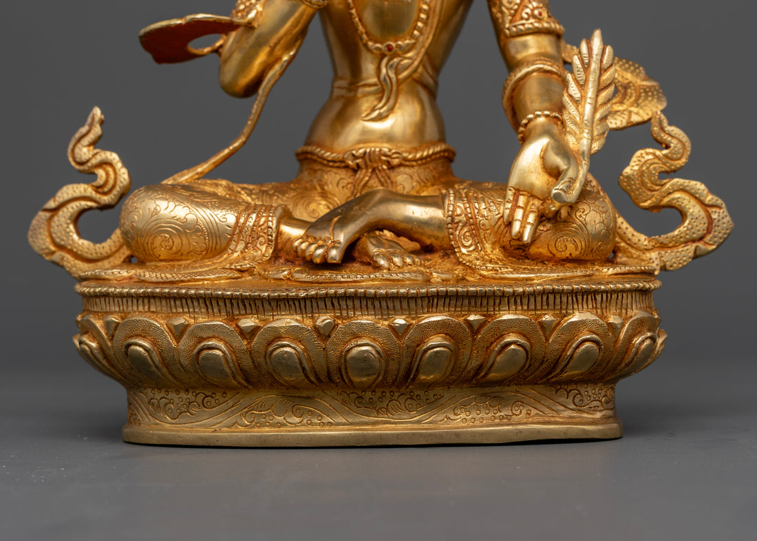 Kshitigarbha: Handcrafted Statue in Pure 24K Gold