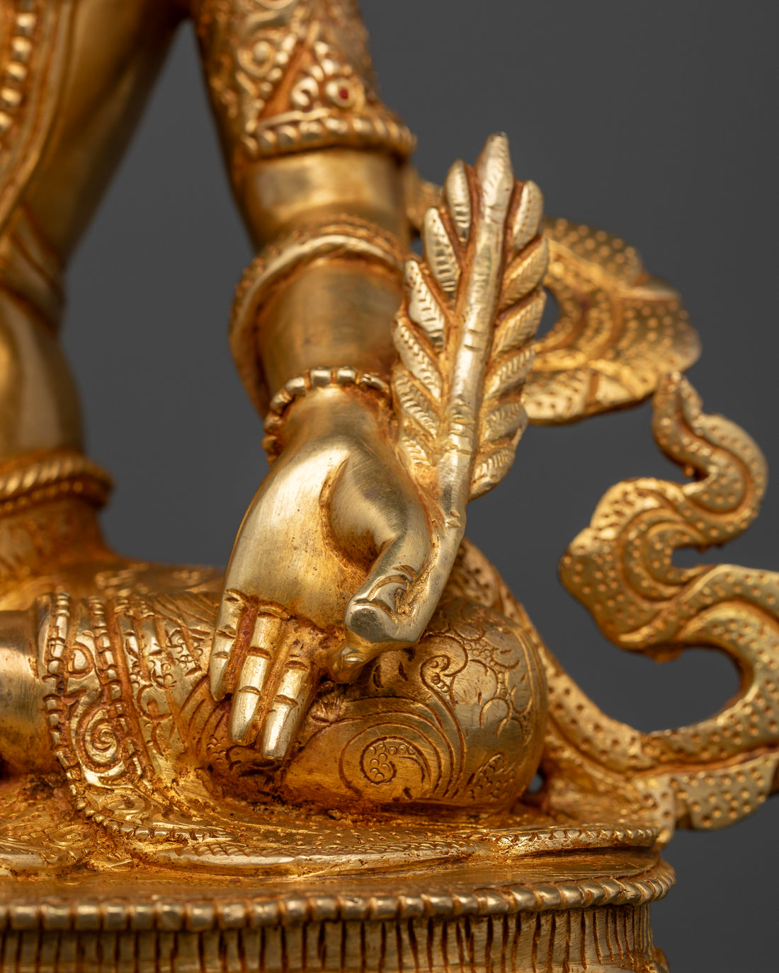 Kshitigarbha: Handcrafted Statue in Pure 24K Gold