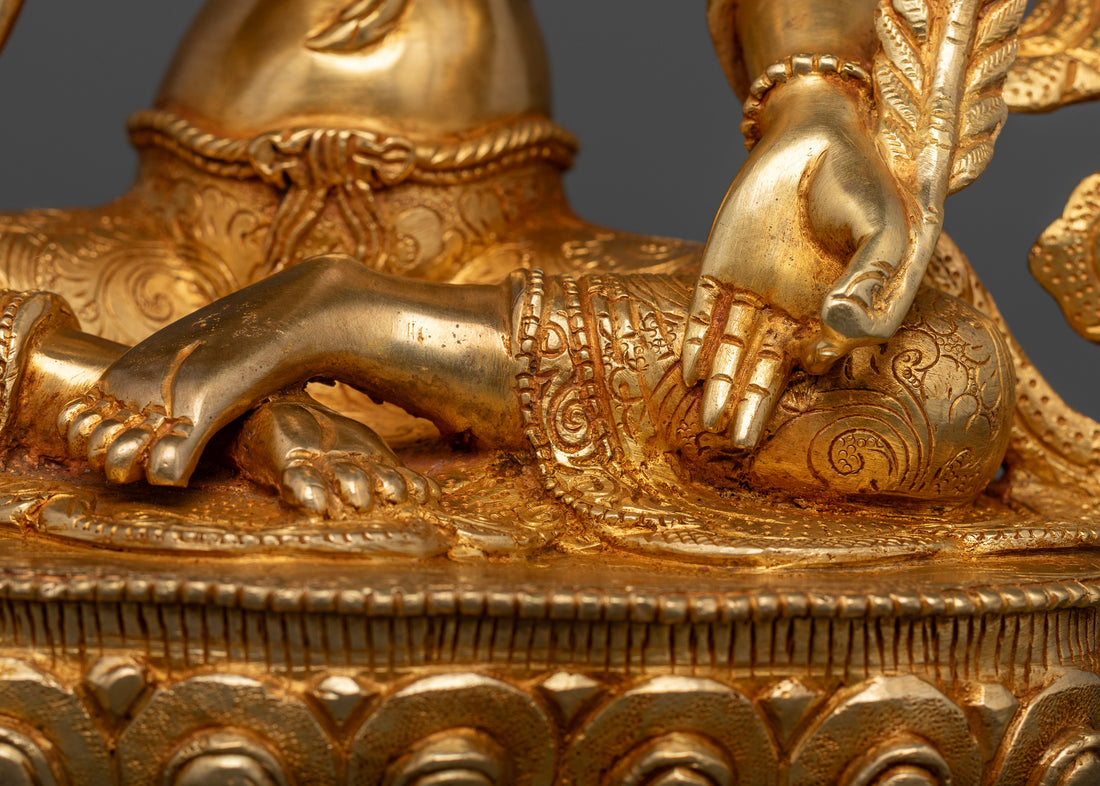 Kshitigarbha: Handcrafted Statue in Pure 24K Gold