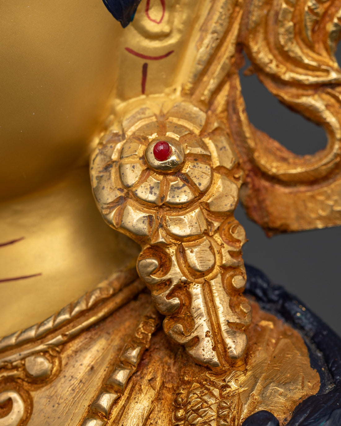 Kshitigarbha: Handcrafted Statue in Pure 24K Gold