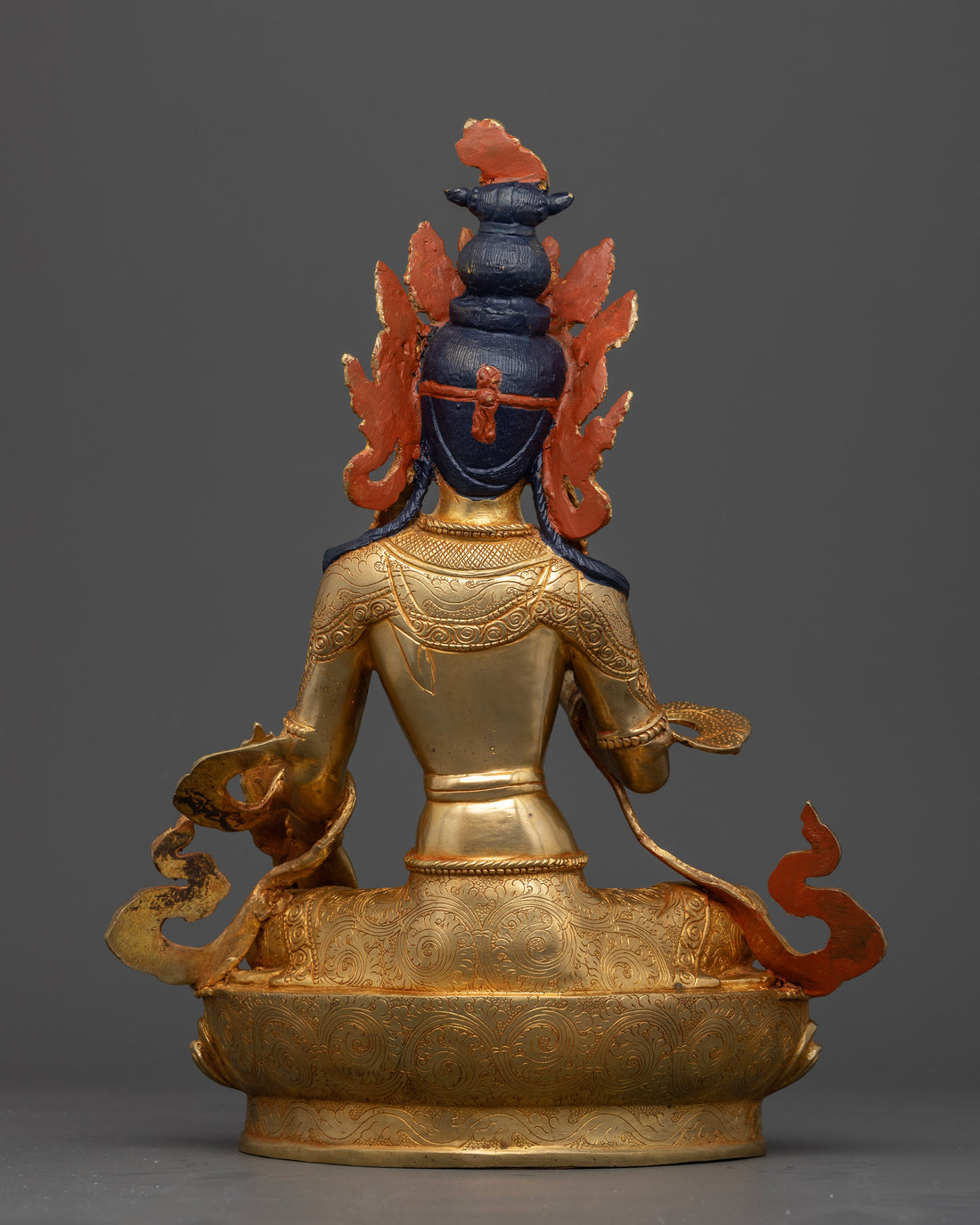 Kshitigarbha: Handcrafted Statue in Pure 24K Gold