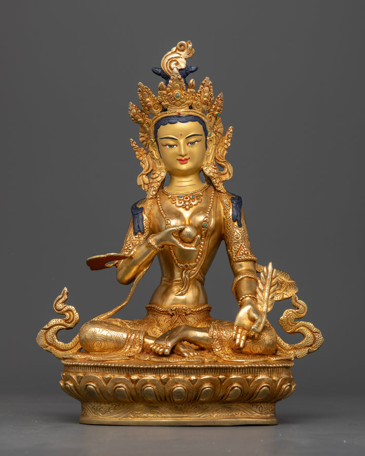 Kshitigarbha: Handcrafted Statue in Pure 24K Gold