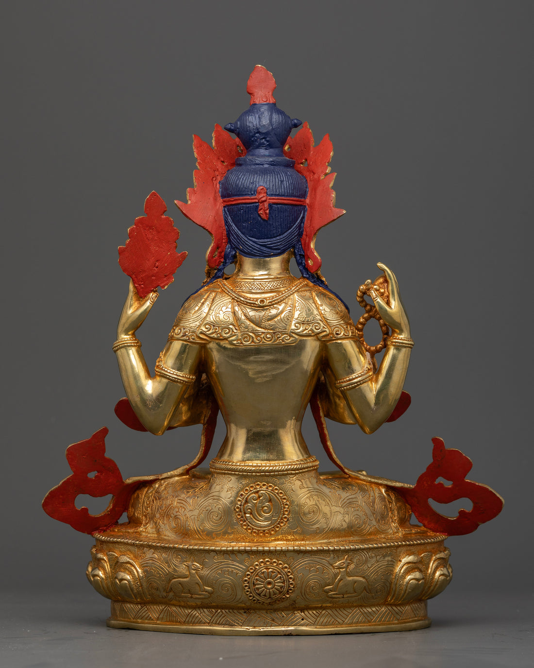 Chenrezig: Handcrafted Statue in Pure 24K Gold