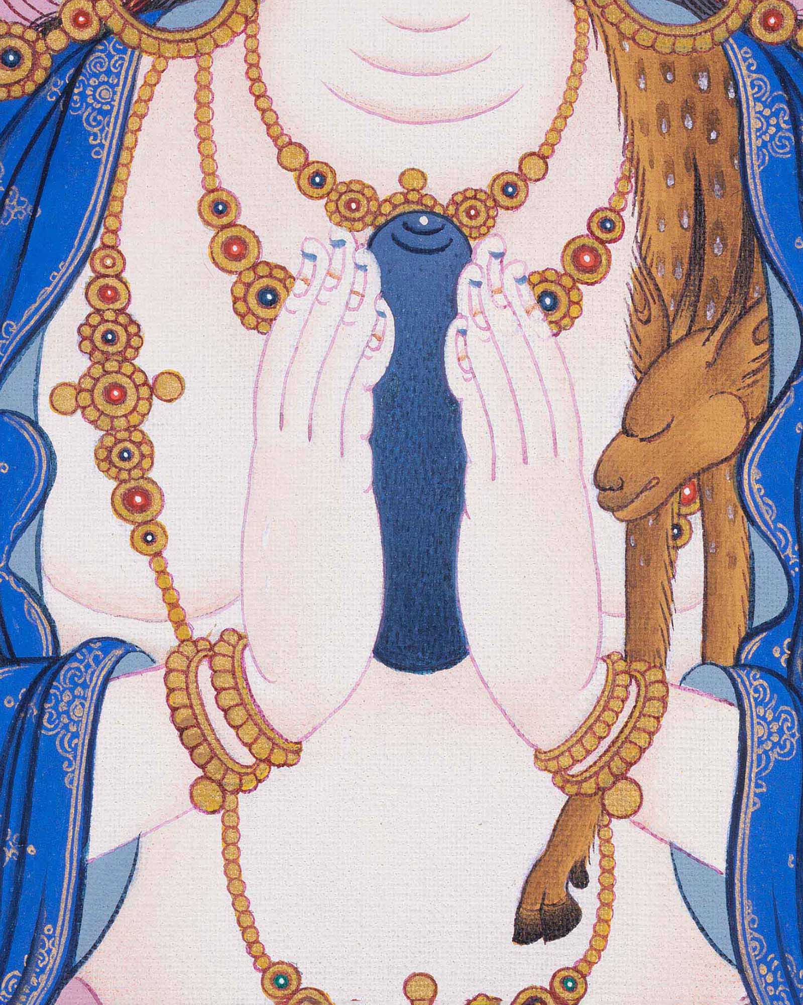 Chenrezig Thangka Print - Avalokiteshvara Artwork from Nepal