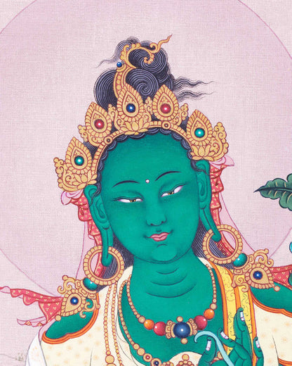 Green Tara Thangka Print