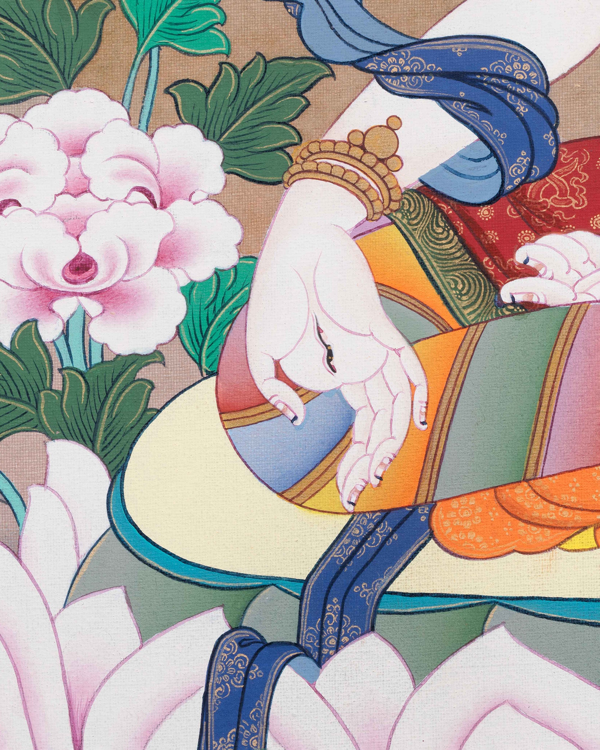 Tibetan White Tara Thangka Painting