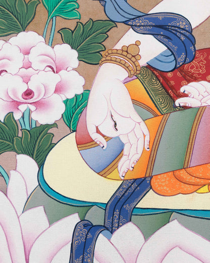 Tibetan White Tara Thangka Painting