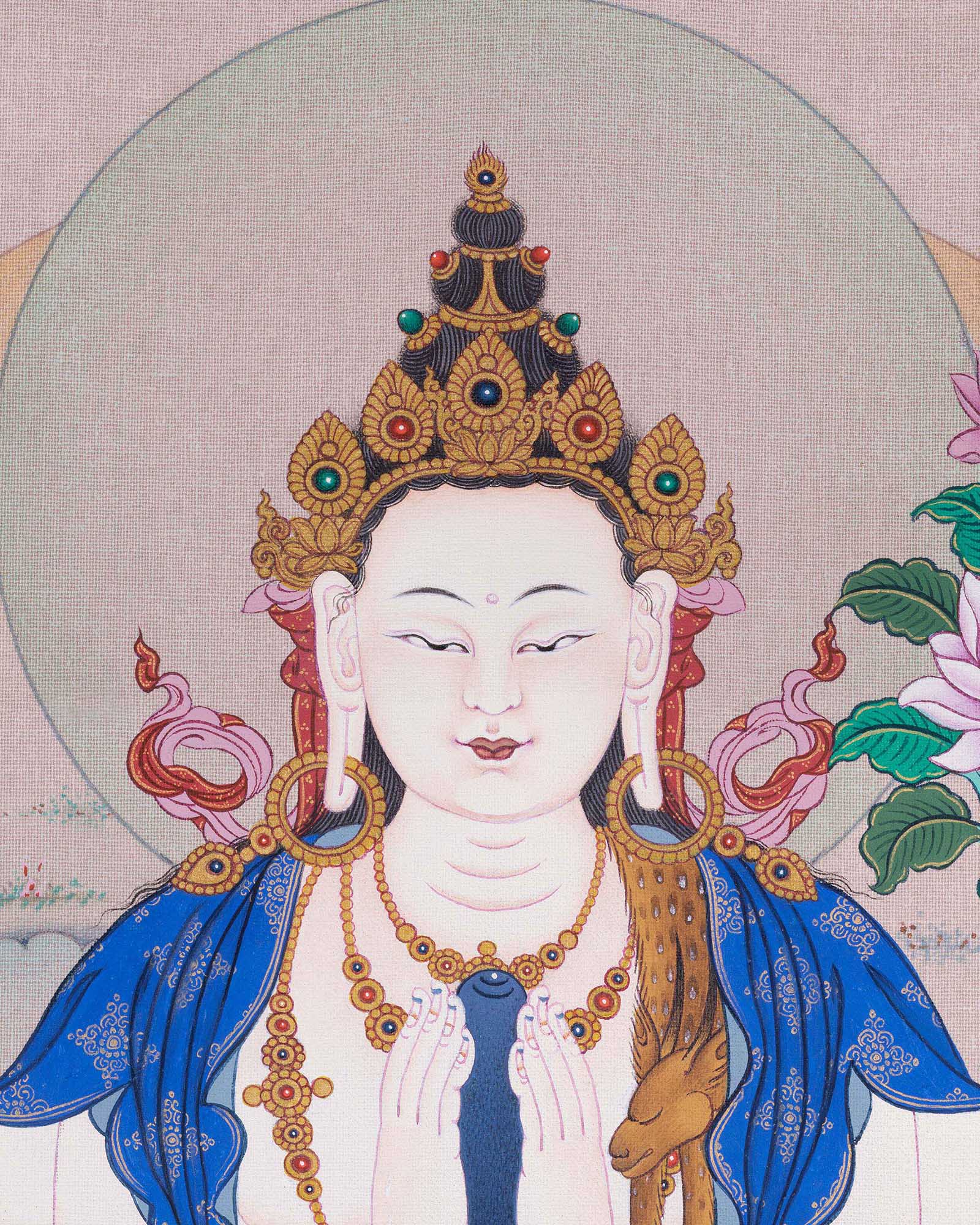 Chenrezig Thangka Print - Avalokiteshvara Artwork from Nepal