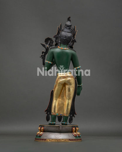69cm large Green Tara Statue, ideal centerpiece for temple altars and meditation halls