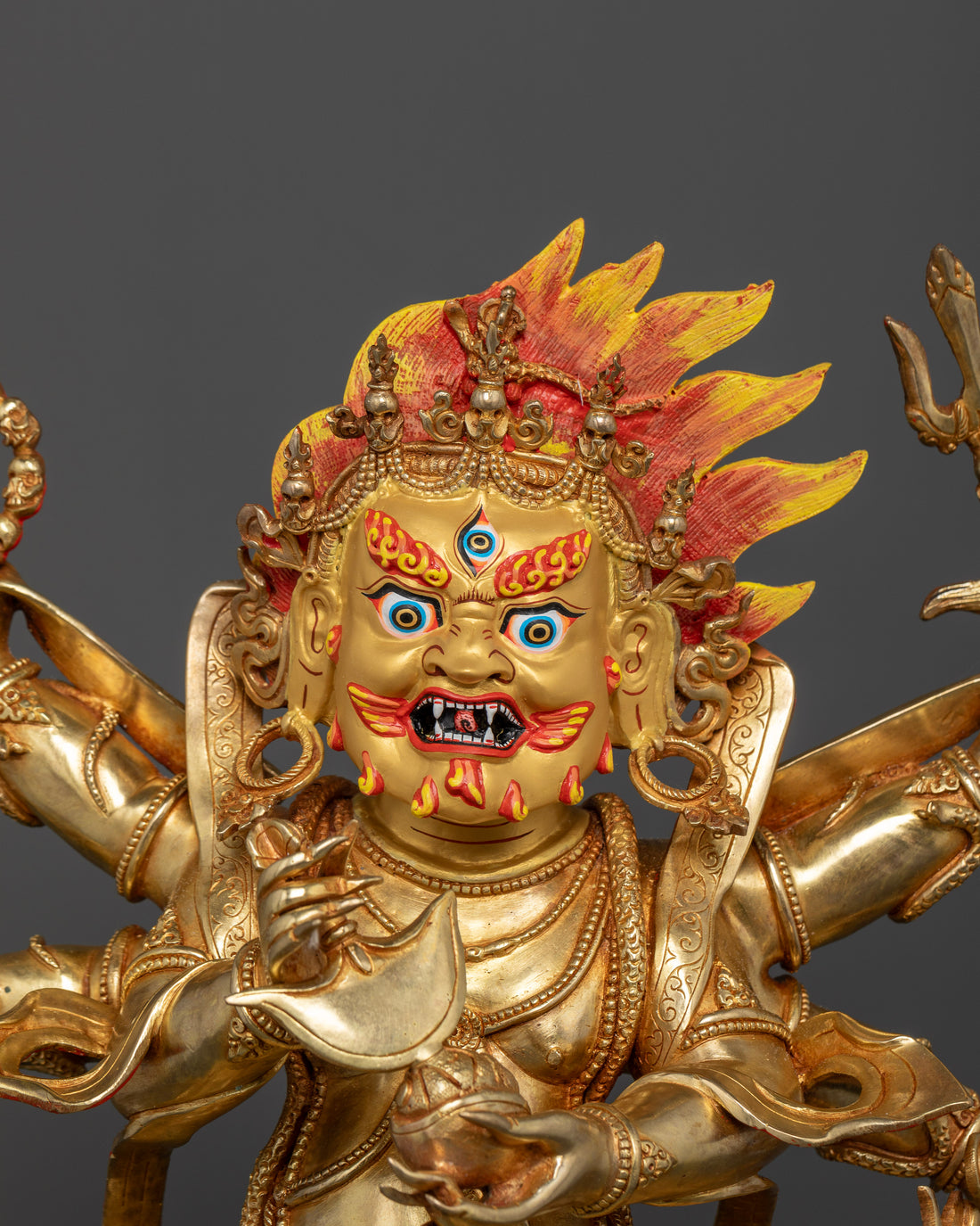 Six Arm Mahakala: Powerful Tibetan Buddhist Deity Statue